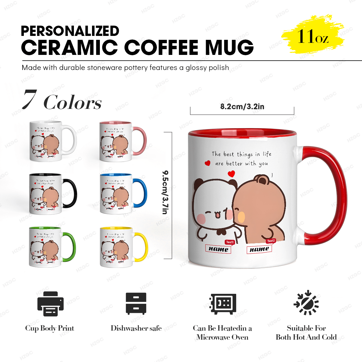 1 11-Ounce Custom Name Ceramic - Coffee Tea Name 评论和价格