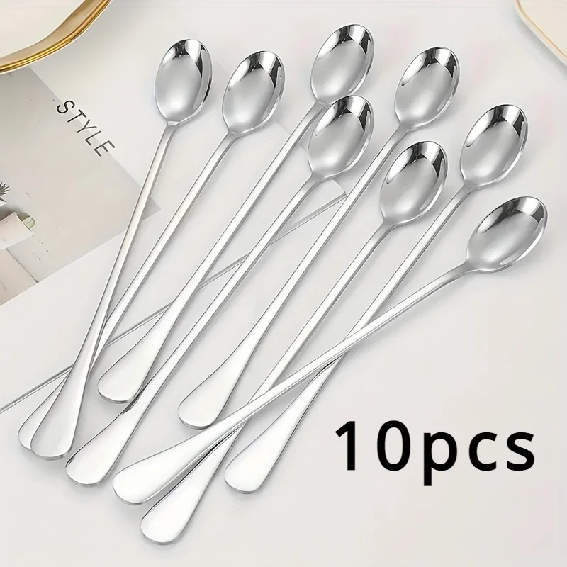 Stainless Steel 1/10pcs Long H - Coffee Tea And Sugar Set 评论和价格