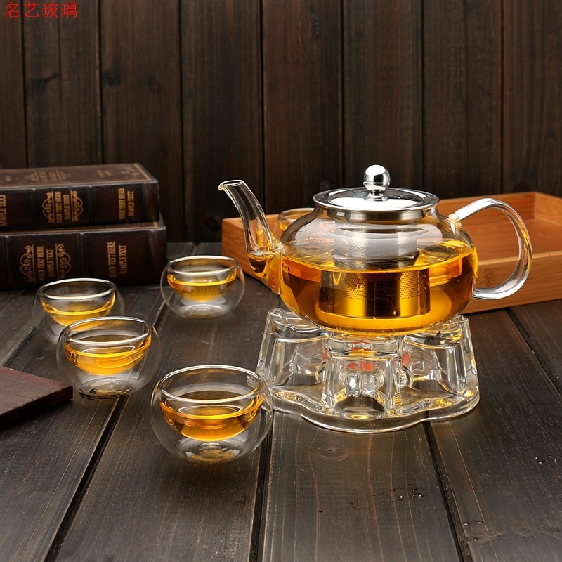 600/800ml Heat Resistant Glass - Coffee Tea And Sugar Set 评论和价格