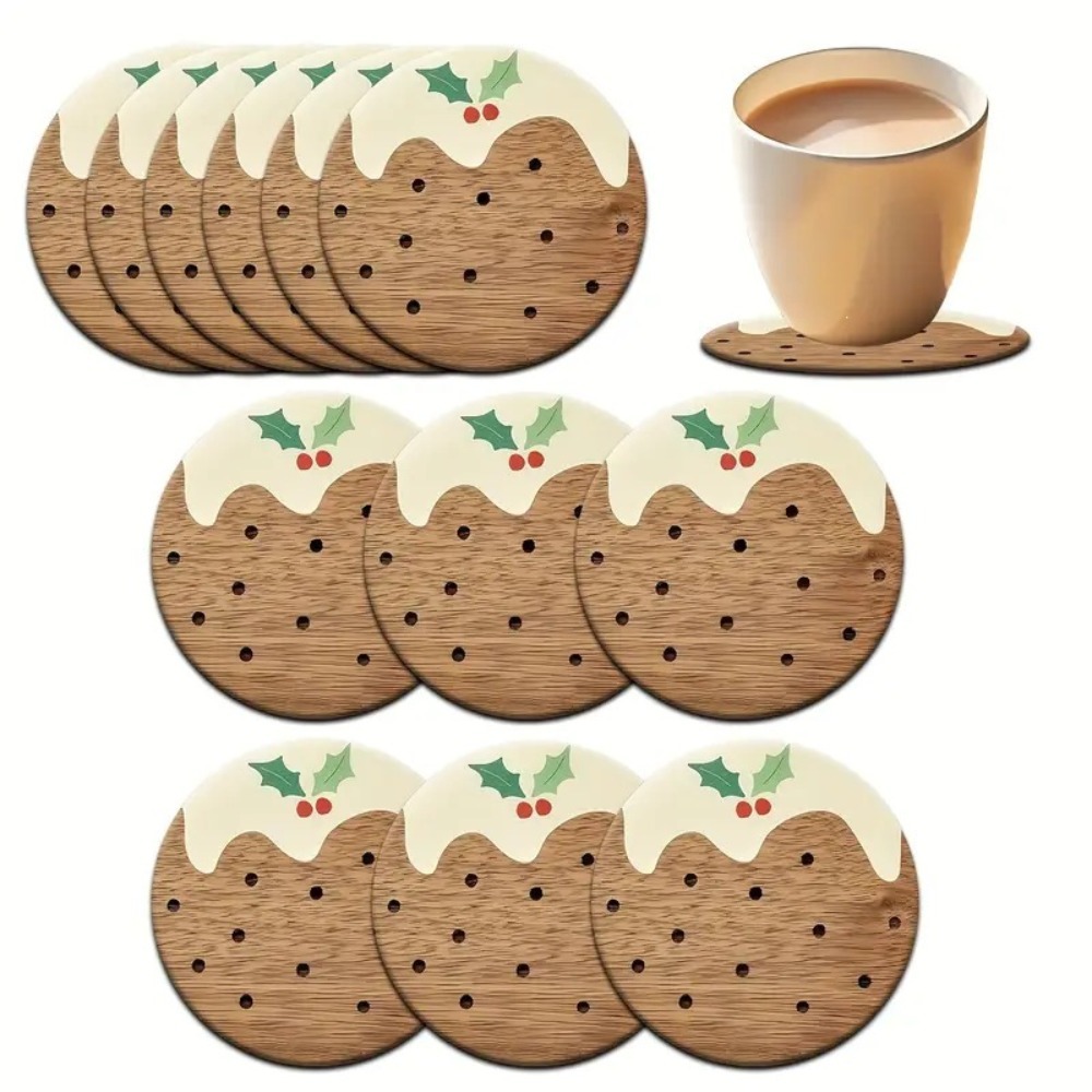 Wooden Cup Coasters Set Puddin - Coffee Tea And Sugar Set 评论和价格