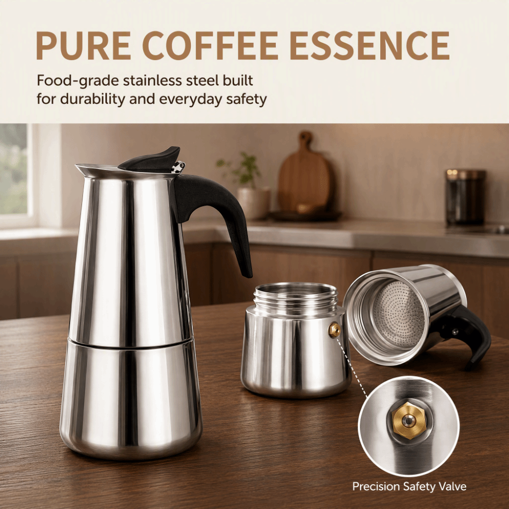 Stainless Steel Mocha Coffee P - Moka Pot Stove 评论和价格