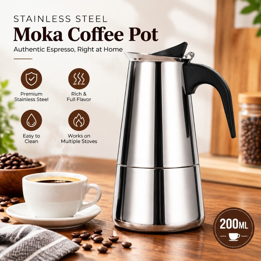 Stainless Steel Mocha Coffee P - Moka Pot Stove 评论和价格