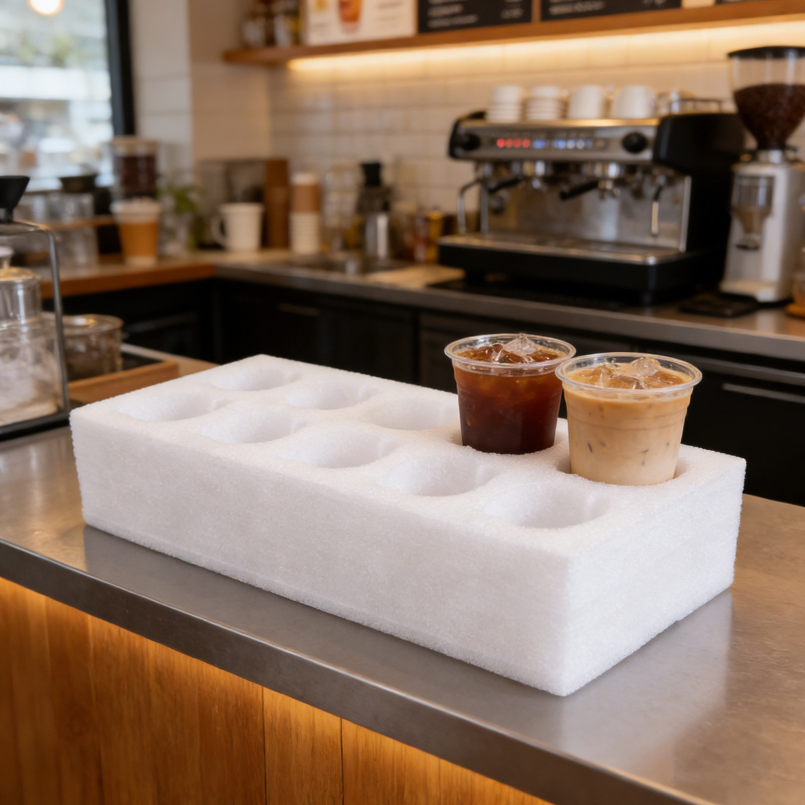 Foam Take Out Drink Carrier 10 - Coffee Tea With Milk 评论和价格